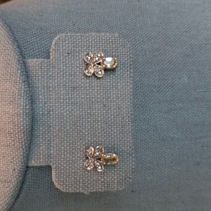 Natural Yellow Beryl & Diamond Earrings in 14K SOLID STAMPED WG